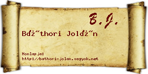Báthori Jolán névjegykártya
